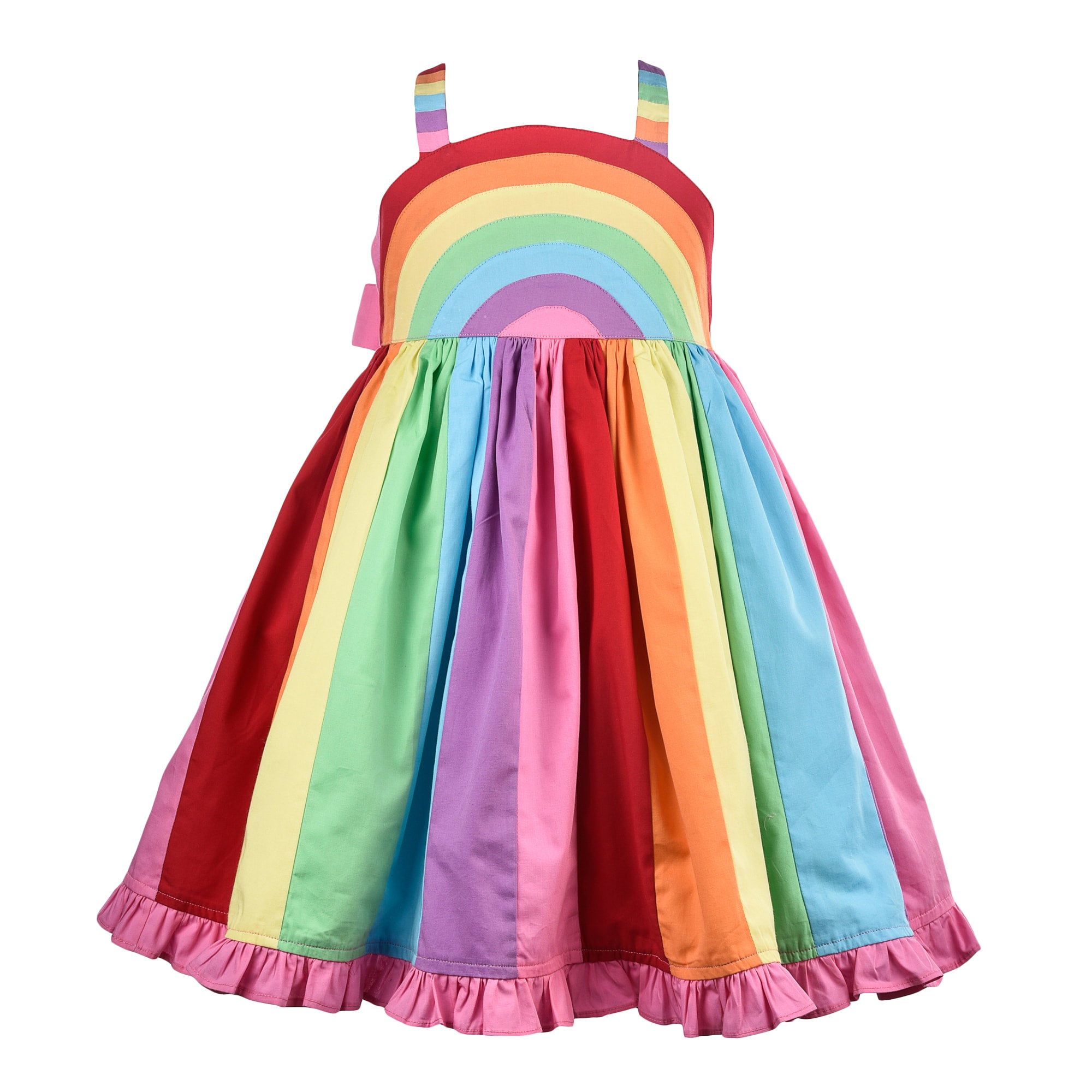 Children girls Rainbow colored jazz dance dress kids piano perform  paillette dress sequins princess tutu skirt